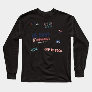 Be Kind Christian Sticker Pack Long Sleeve T-Shirt